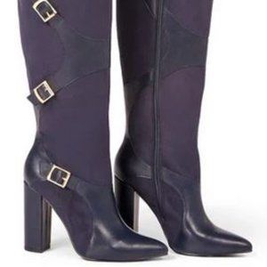 NWT Sz. 6 Navy Block Heel Boot
